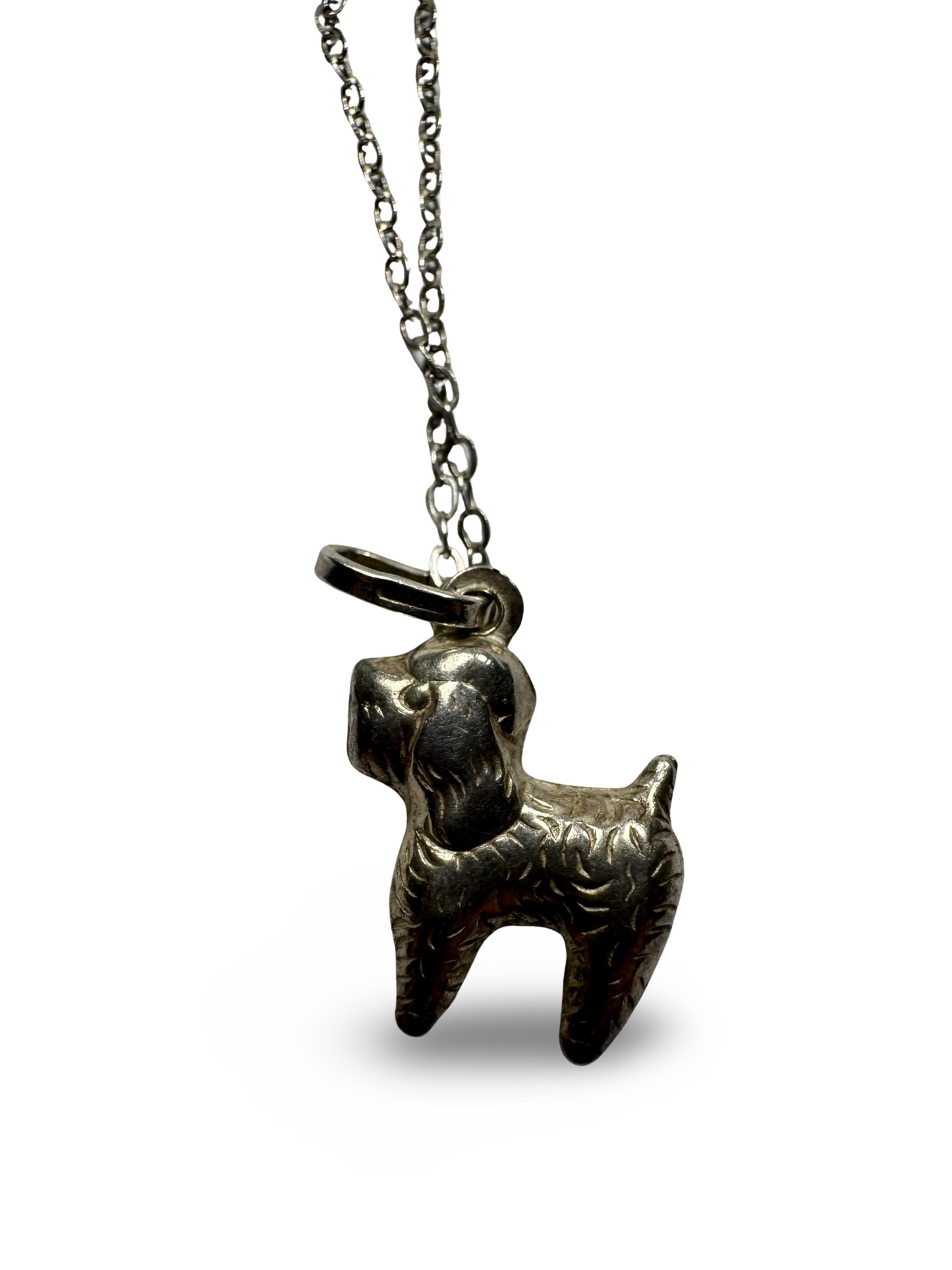 Cute Vintage doggy pendant on a 925 silver chain